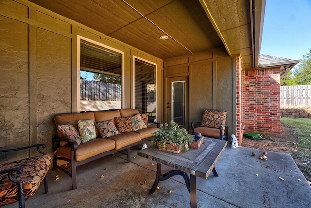 view of patio with an outdoor hangout area