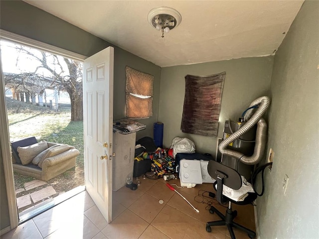 interior space with tile patterned floors