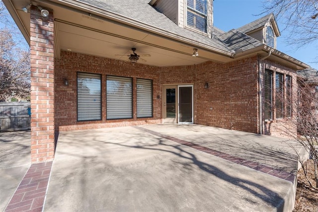 view of patio / terrace with ceiling fan