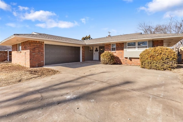 single story home with a garage