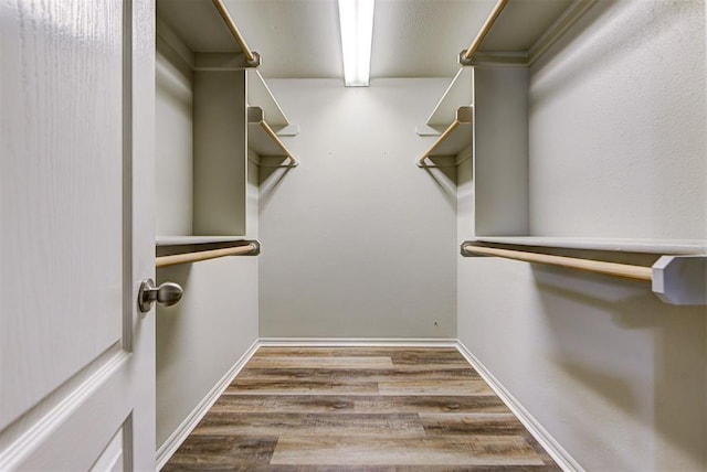 spacious closet featuring hardwood / wood-style floors