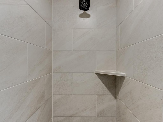 interior details with tiled shower