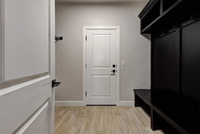 mudroom with light wood-type flooring