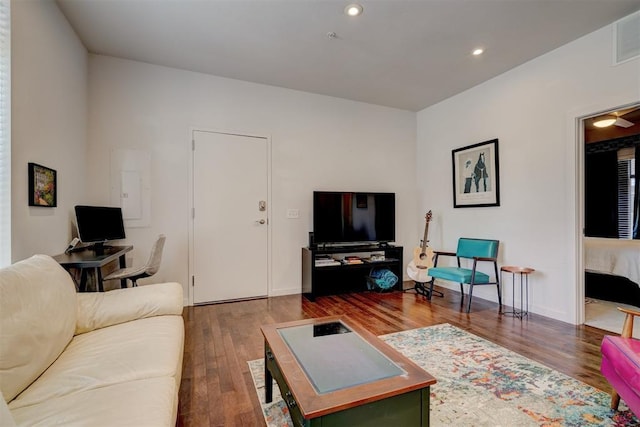 living room featuring hardwood / wood-style floors