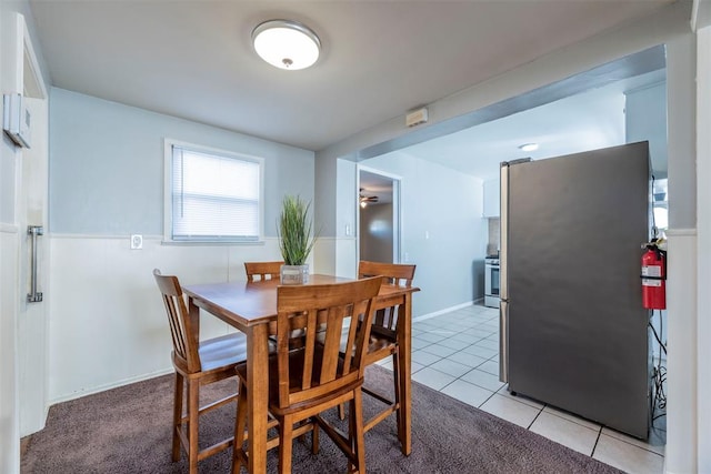 dining room with light tile patterned floors