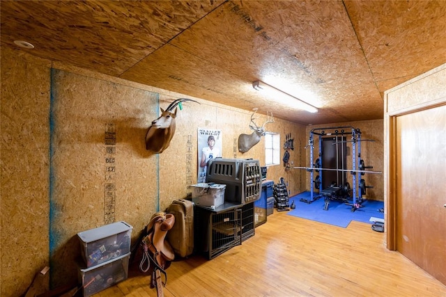 miscellaneous room with hardwood / wood-style floors