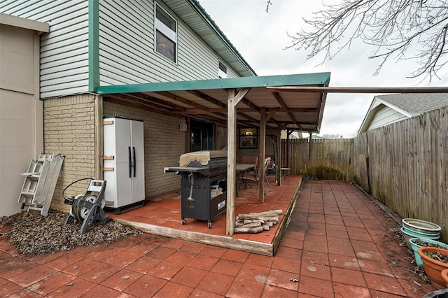 view of patio / terrace featuring a grill