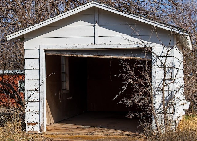 view of garage