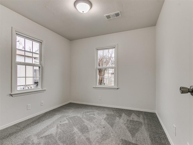 view of carpeted spare room