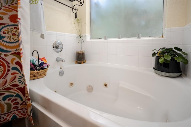 bathroom with a washtub