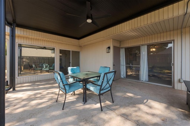 view of patio / terrace with ceiling fan