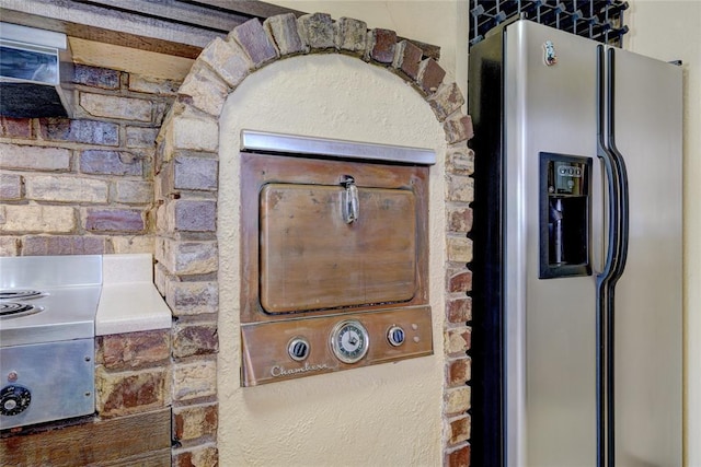 details featuring stainless steel fridge