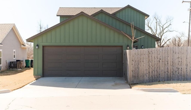 garage featuring central air condition unit