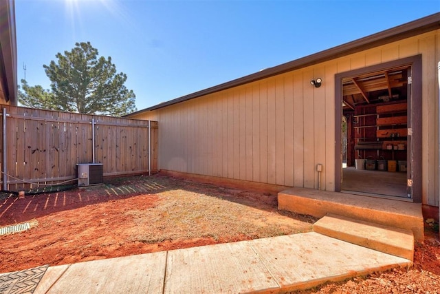 exterior space with central air condition unit