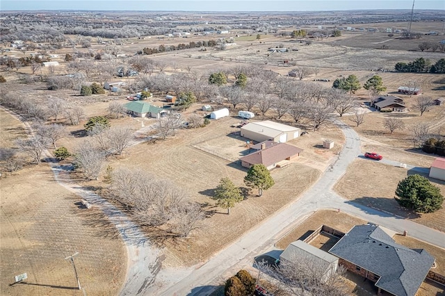 drone / aerial view with a rural view