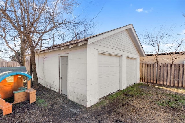 view of garage