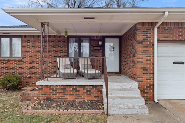 entrance to property with a garage