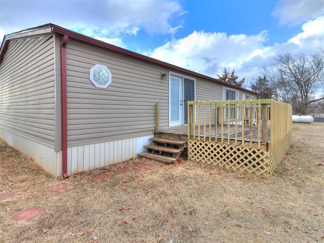 view of front of home with a deck