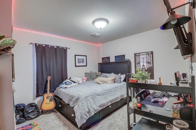 bedroom featuring carpet