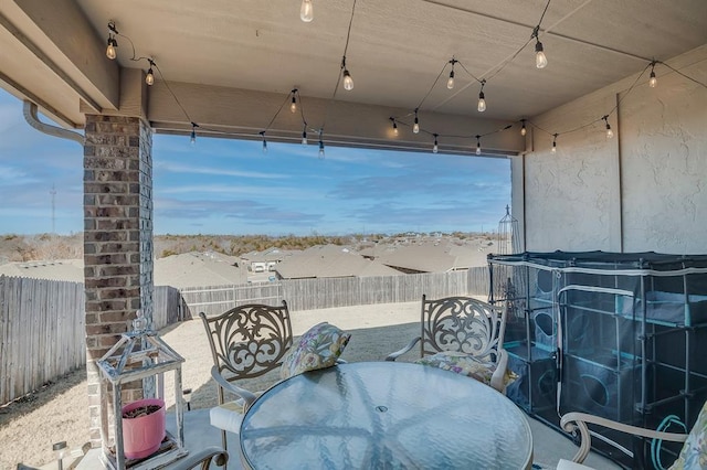 balcony featuring a patio