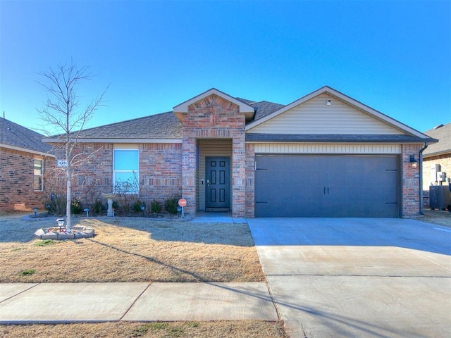 single story home with a garage