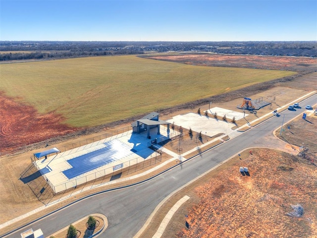 drone / aerial view with a rural view