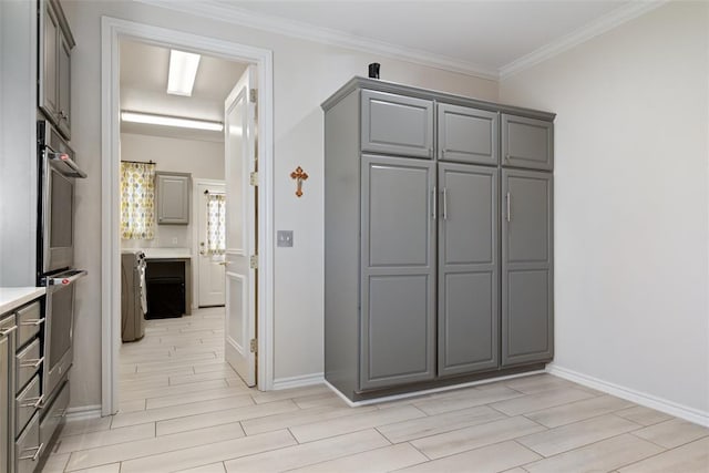 interior space featuring ornamental molding