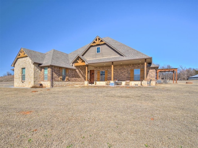 craftsman house with a pergola