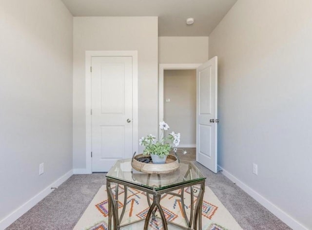 view of carpeted office space