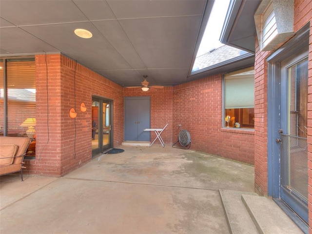 view of patio with ceiling fan