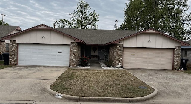 ranch-style home with a garage