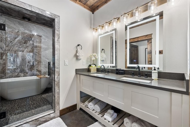 bathroom featuring vanity and a bathtub