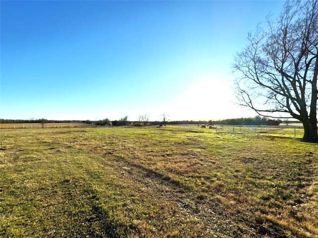 view of yard with a rural view