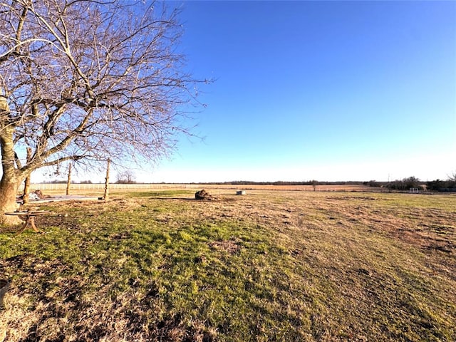 view of yard featuring a rural view