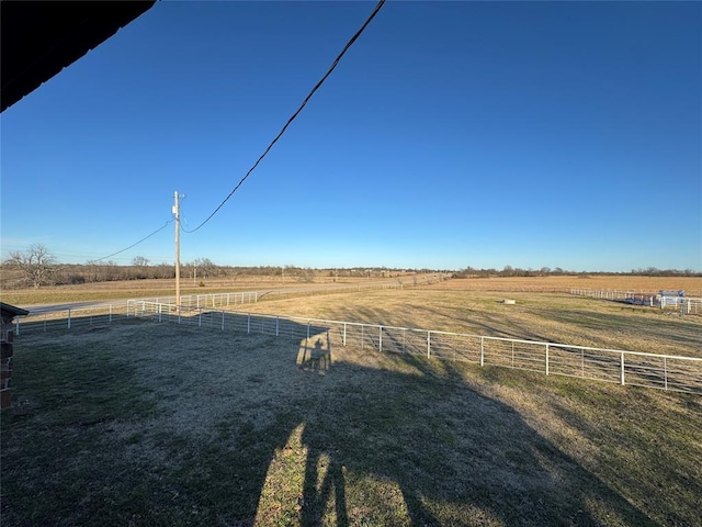 view of yard featuring a rural view