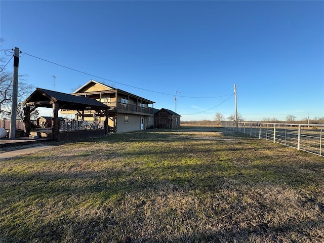 view of yard with a gazebo