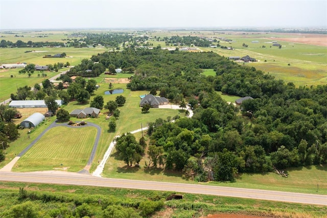 aerial view featuring a rural view