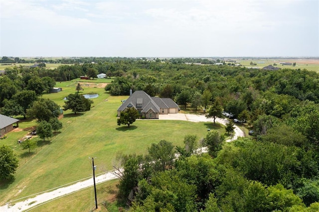 drone / aerial view with a rural view