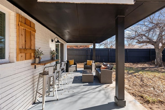 view of patio / terrace with an outdoor hangout area