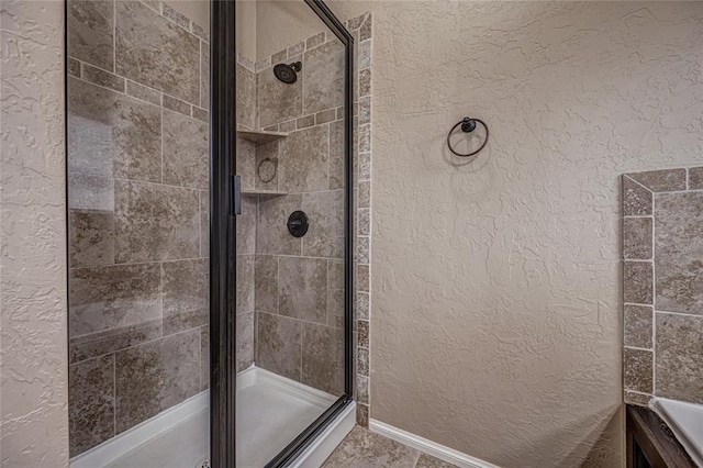 bathroom featuring walk in shower