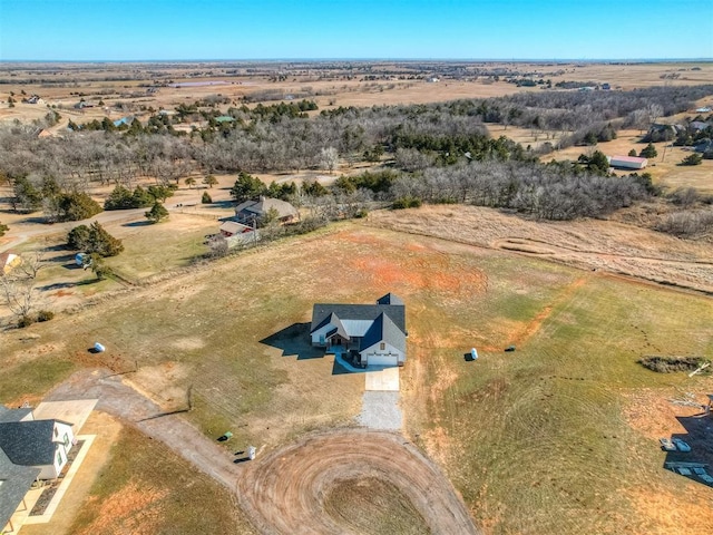 aerial view featuring a rural view