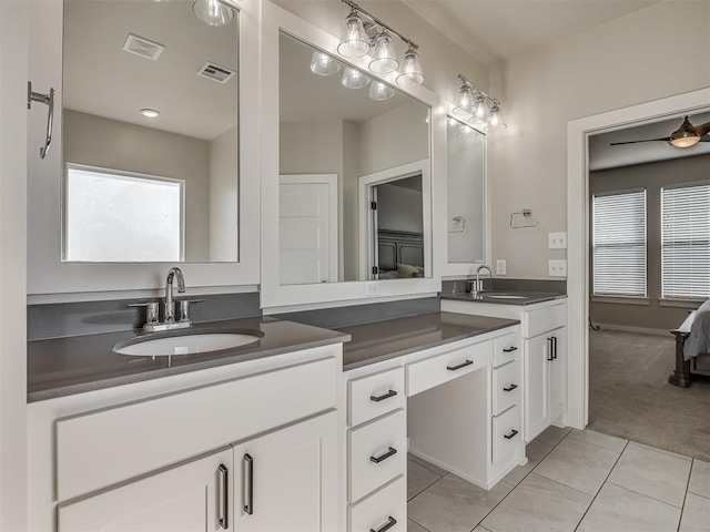 bathroom featuring vanity and tile patterned floors