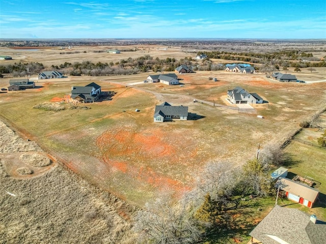 drone / aerial view with a rural view