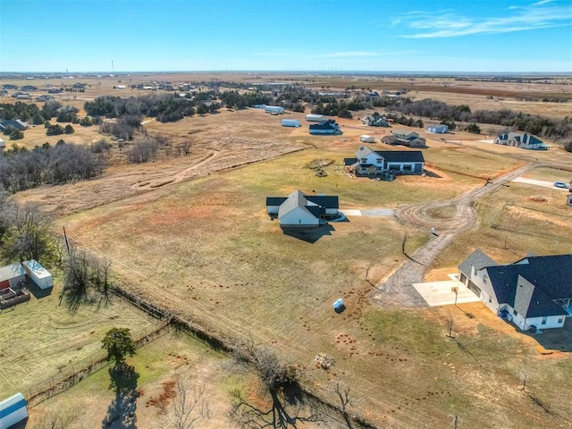 bird's eye view with a rural view