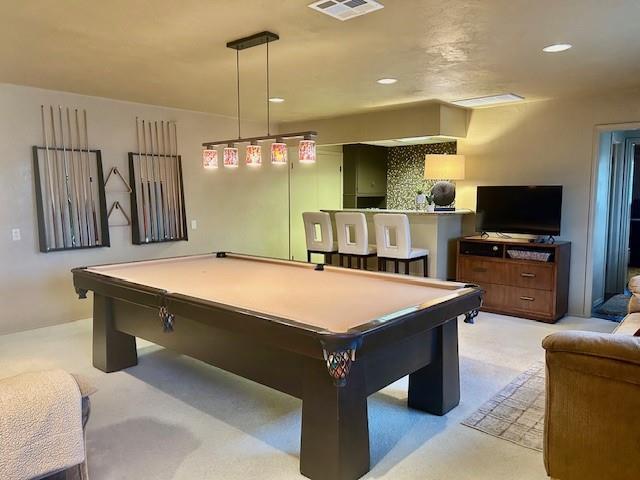 recreation room with pool table