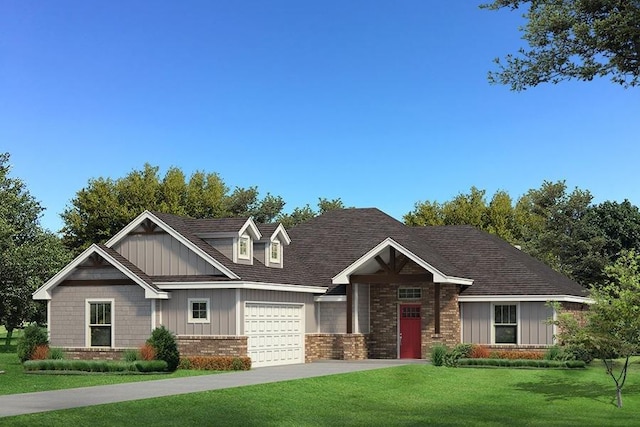 craftsman-style home featuring a front yard