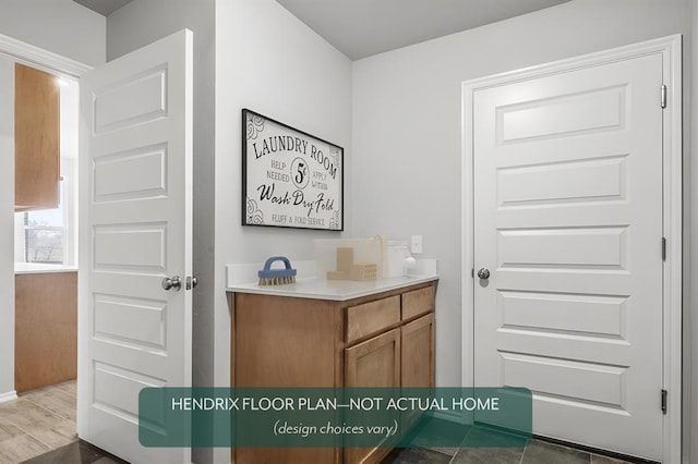 interior space with dark hardwood / wood-style flooring