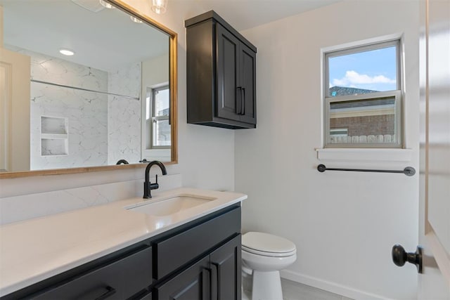 13325 SW 8th St, Yukon, OK 73099 - bathroom featuring toilet, a shower, and vanity