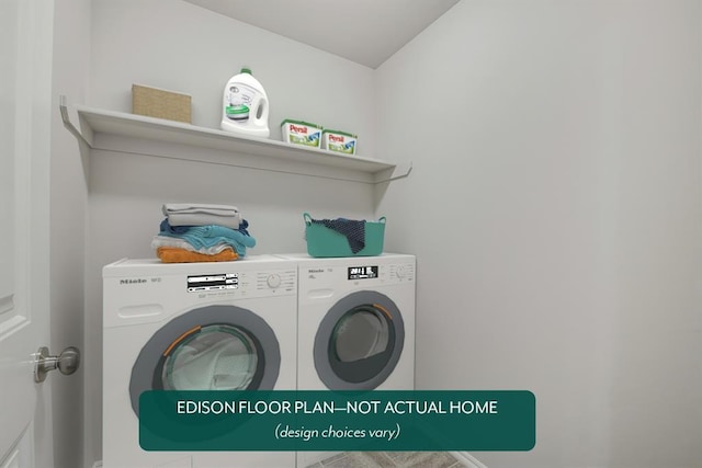 laundry area featuring independent washer and dryer