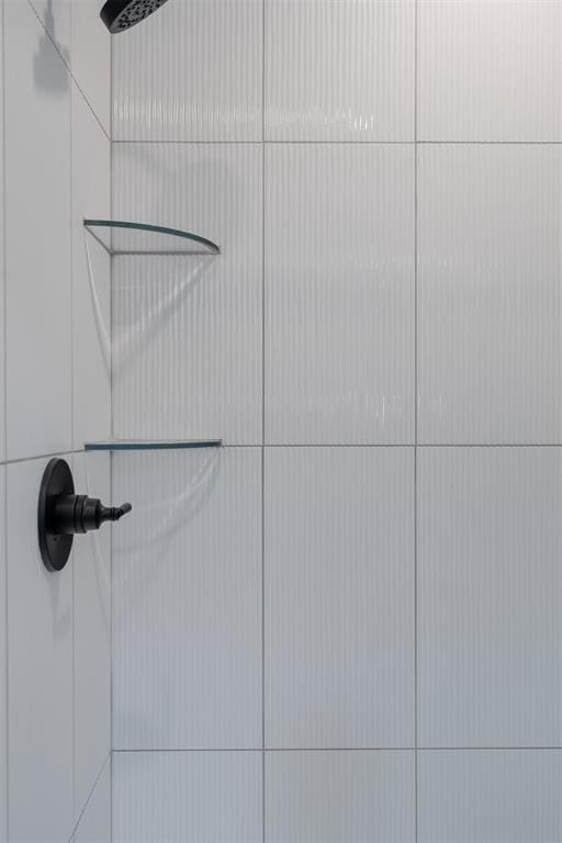 details with tiled shower
